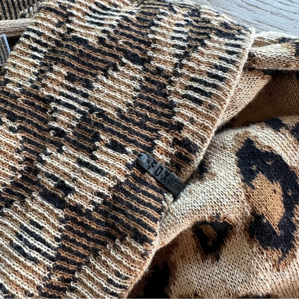 Fox Racing Leopard Print Open Front Cardigan - Picture 5 of 5